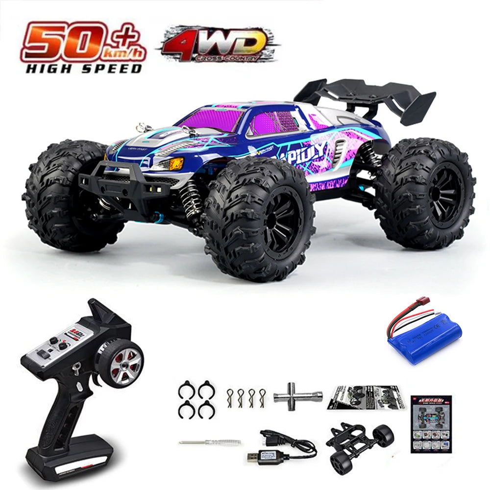 RC Off-Road 4x4 Brushless Car – 70KM/H High-Speed 1/16 4WD Monster Truck with LED Lights for Kids
