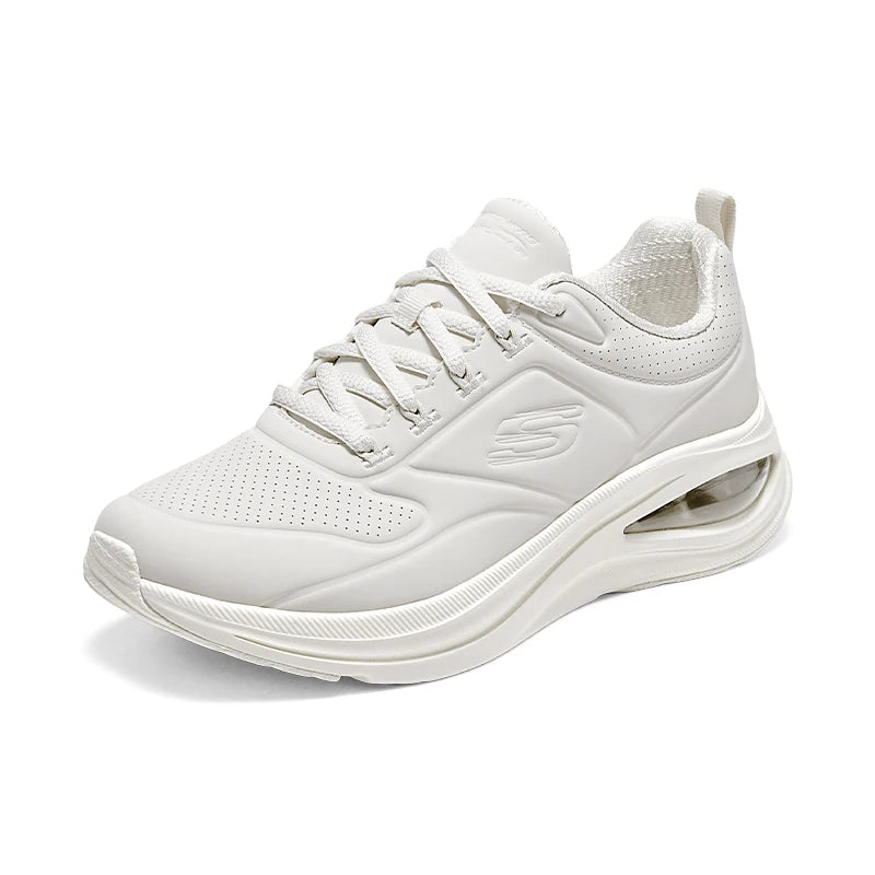 Skechers Women's Running Shoes - Leather Lace-Up Outdoor Sneakers, Anti-Skid Sports Tennis & Lightweight Walking Shoes