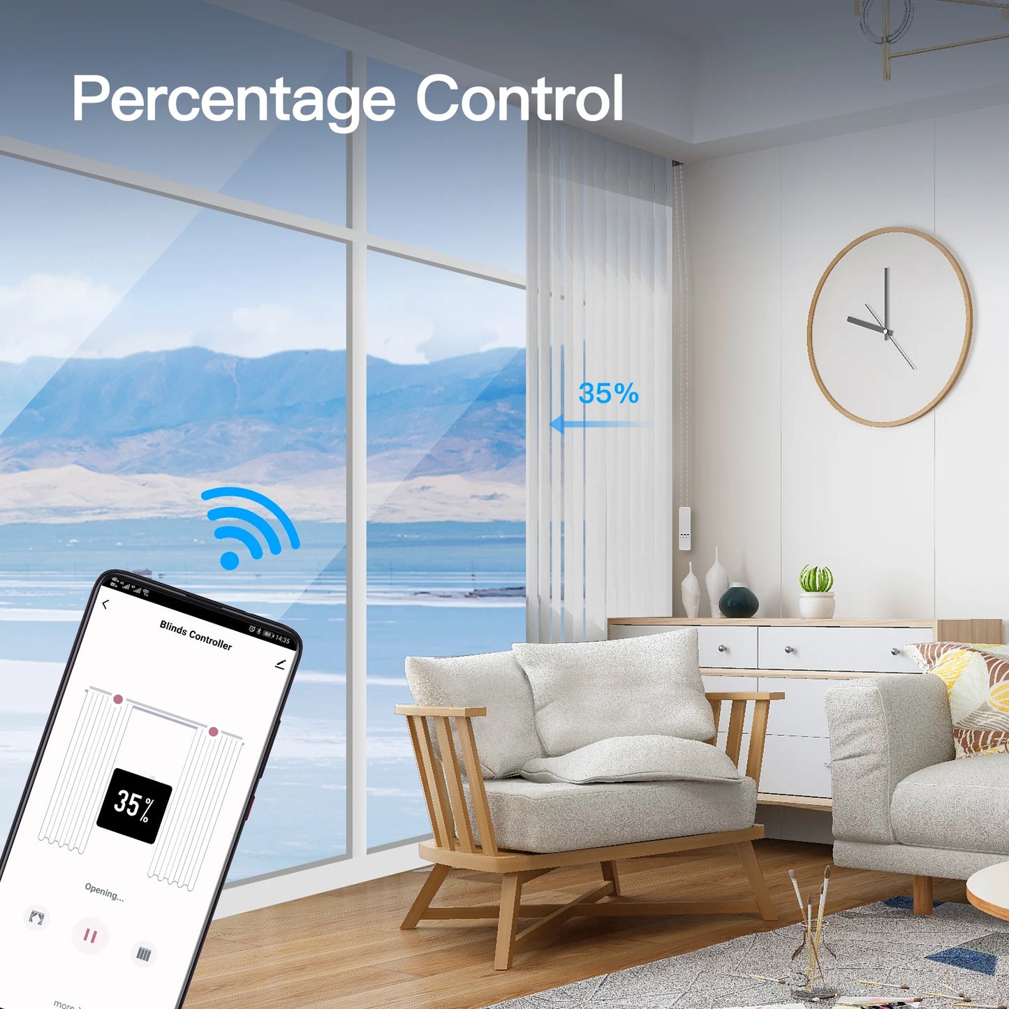 MOES Tuya WiFi Smart Roller Blind Motor Kit – Electric Chain Shade Drive with RF Remote, Alexa & Google Control