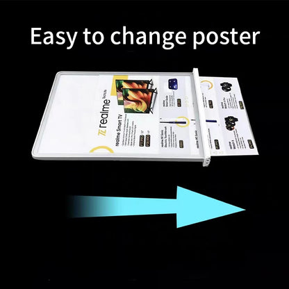 Ultra-Thin Rechargeable Double-Sided LED Light Box Display Stand – Tempered Glass Desktop Advertising Poster Frame for Bar & Shop