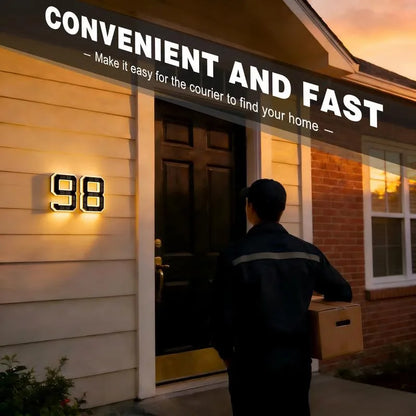 Custom Solar LED House Numbers - Waterproof Luminous Address Sign for Outdoor Wall & Door Decor