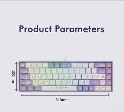 AJAZZ AK680 Mechanical Keyboard – 68 Key Wired/Wireless Bluetooth Gamer Keyboard with Hot-Swap Custom Gasket for PC and Laptop