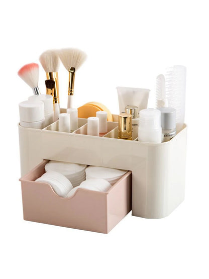 Multifunctional Nail & Cosmetic Storage Box - Cotton Swab, Accessories & Jewelry Organizer for Desktop