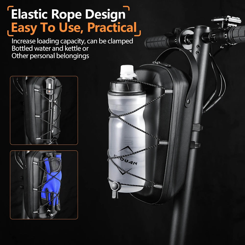 NEWBOLER Electric Scooter Storage Bag - 3L/5L EVA Hard Shell Hanging Bag with Quick Release for Folding Bikes & Scooters