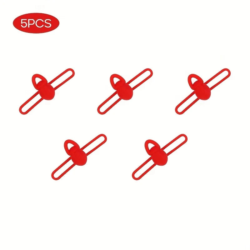 Silicone Fishing Hook Fixers - 5-Piece Elastic Anti-Slip Rod Hook Clips