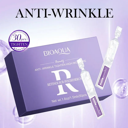 BIOAQUA Retinol Vitamin C Serum - 30pcs Hyaluronic Acid Facial Essence for Hydrating and Firming Skin