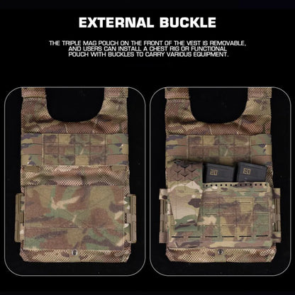 Tactical Vest LV119 Plate Carrier Set – Lightweight OTB Maritime Airsoft Hunting Vest with Underbelly Bag & Triple Mag Pouch