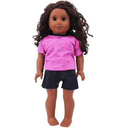18-Inch Doll Nightdress Outfit — Purple Series Clothes for American & 43CM Baby Dolls, Our Generation Doll Gift