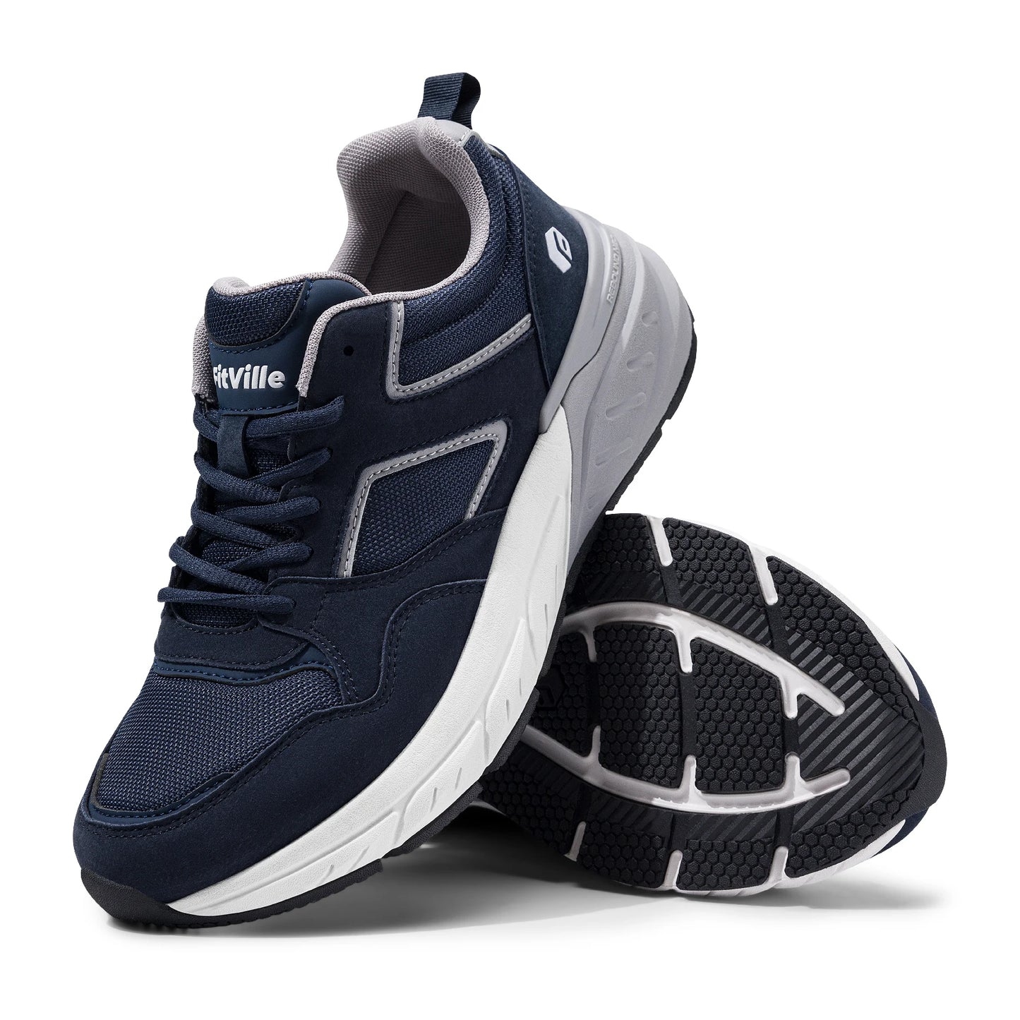 FitVille Wide Width Men’s Walking Shoes – Arch Support Sneakers for Flat Feet, Heel Pain & Plantar Fasciitis Relief