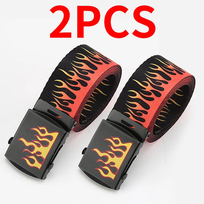 Punk Style Flame Belt – Trendy Hip-Hop Streetwear Accessory, Durable Unisex Fashion Decoration for Men & Women