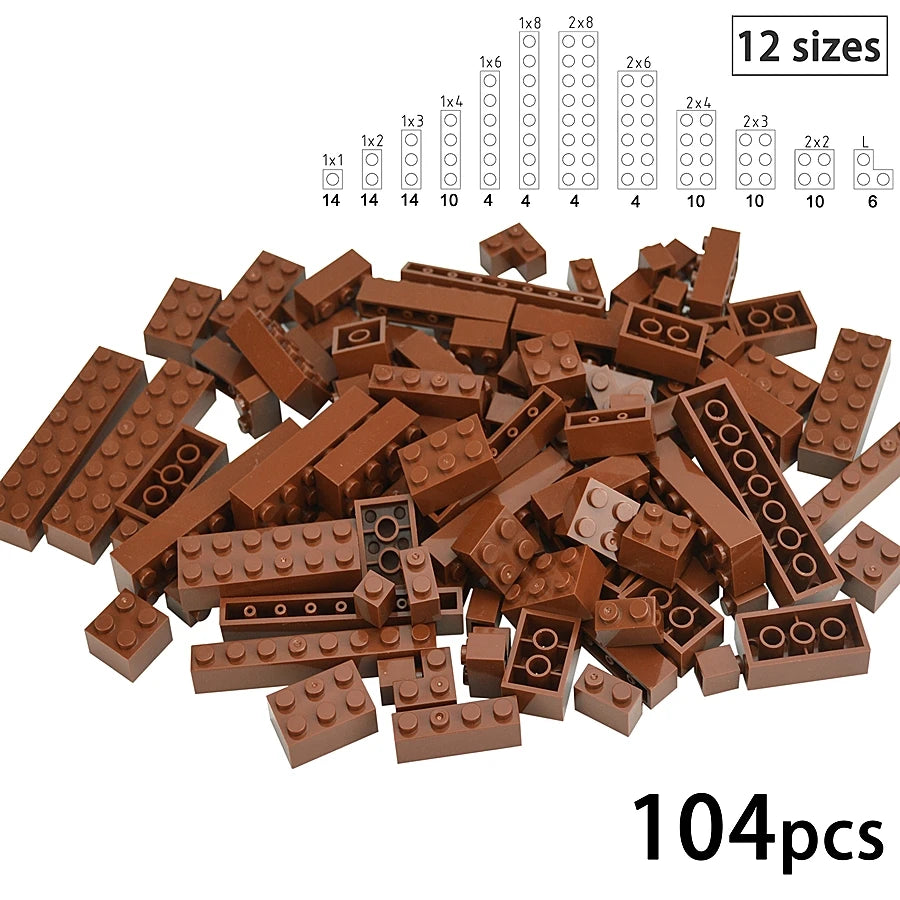 DIY Building Block Wall Figures Bricks - 1x2, 1x3 & 1x4 Small Construction Bricks for Creative Building & Educational Play
