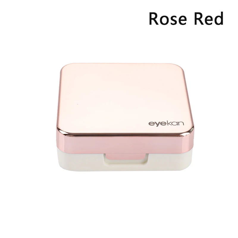 Portable Square Contact Lens Case – Travel Storage Container & Soaking Box in Solid Colors, Fashion Eye Care Accessories