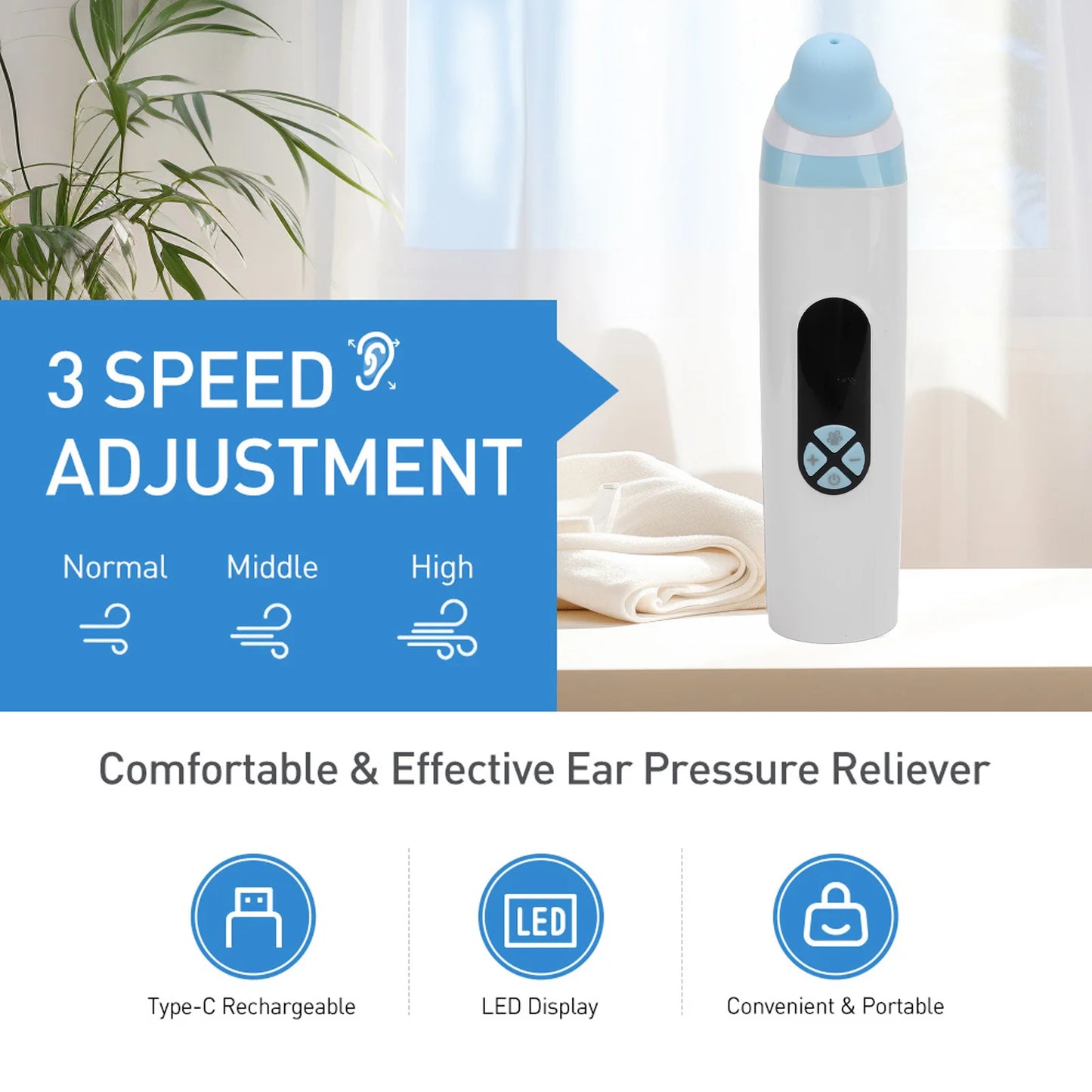 Eustachian Tube Unblocker – Easy-to-Use Ear Pressure Balancer for Tinnitus Relief and Flying Pressure Relief