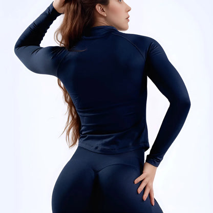 NCLAGEN Women’s Seamless Sports Jacket Zip-Up Long Sleeve Gym Activewear – Workout Top for Yoga, Pilates & Running Performance Coat