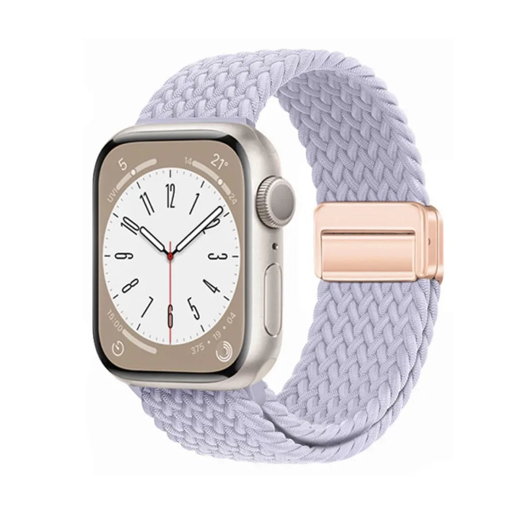 Nylon Braided Watch Band for Apple Watch – Compatible with Series SE, 3–10 & Ultra (38–49mm Adjustable Sport Strap)