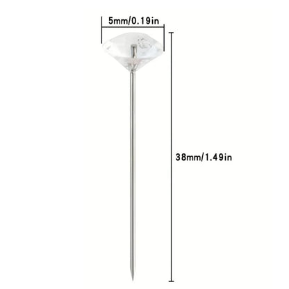 100/200PCS Diamond Rhinestone Sewing Pins – Straight Head Positioning Needles for DIY Crafts & Sewing Tool Accessories
