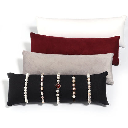 Velvet PU Leather Jewelry Pillow - Bracelet Watch Display Cushion Holder Organizer and Photography Prop