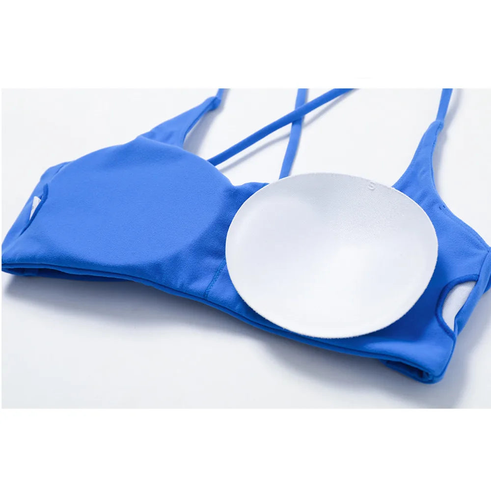 Stay Supported and Stylish: NCLAGEN Ladies Sports Bra with Sexy Criss Cross Straps - High Impact Support for Yoga, Running, and Fitness