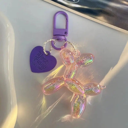 Jelly Balloon Dog Keychain - Cute Cartoon Dog Pendant Charm for Keys, Bags & Unisex Gifts