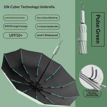 Cyber Style Automatic Umbrella - Extra-Large Reinforced Wind-Resistant & UV-Proof Rain and Sun Umbrella