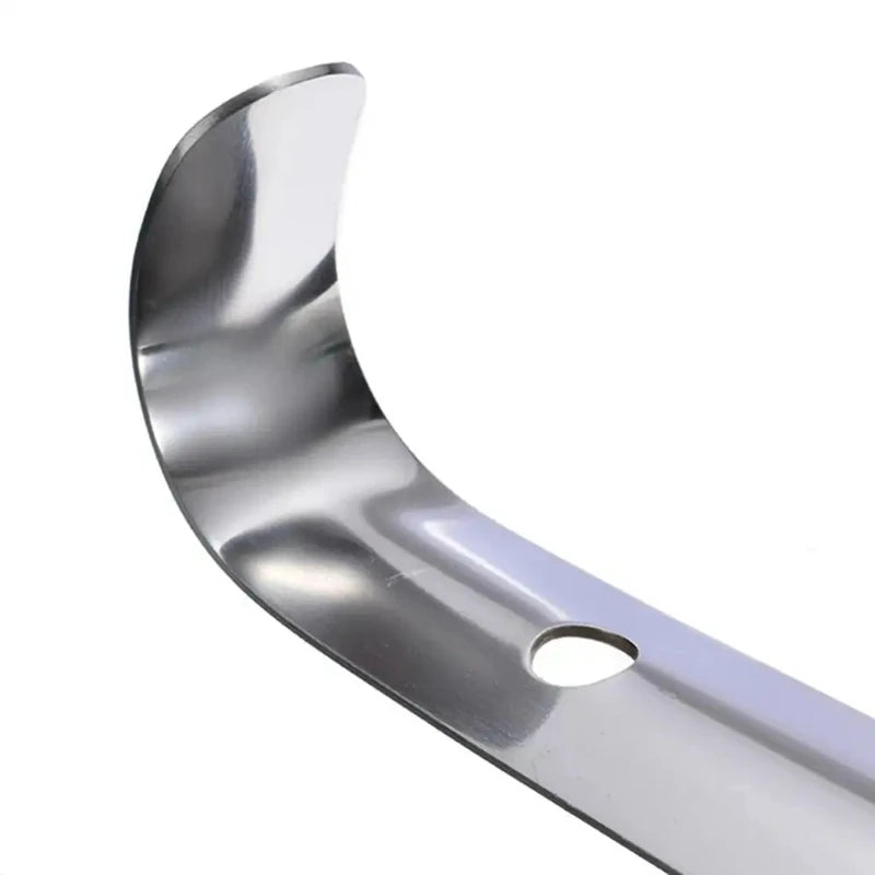 Professional 42cm Stainless Steel Shoehorn – Easy-Handle Metal Shoe Extractor and Lazy Shoe Helper Accessory