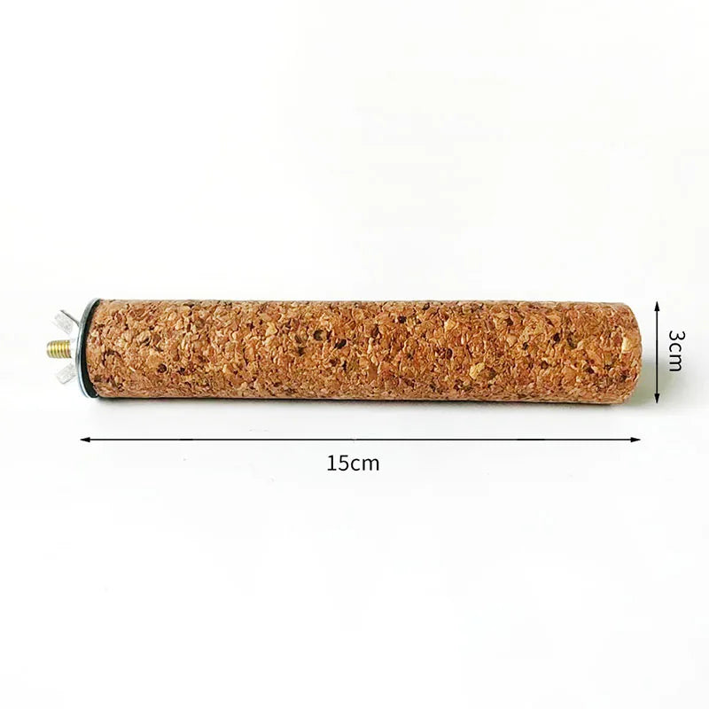 Natural Wood Bird Perch - Soft Raw Wood Branch Stand & Chew Toy for Parrots, Squirrels, Hamsters & Small Pets