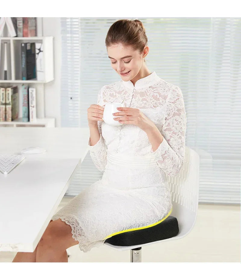 Orthopedic Memory Foam Coccyx Cushion – Non-Slip Tailbone & Sciatica Pain Relief Seat Pad for Office Chair & Car