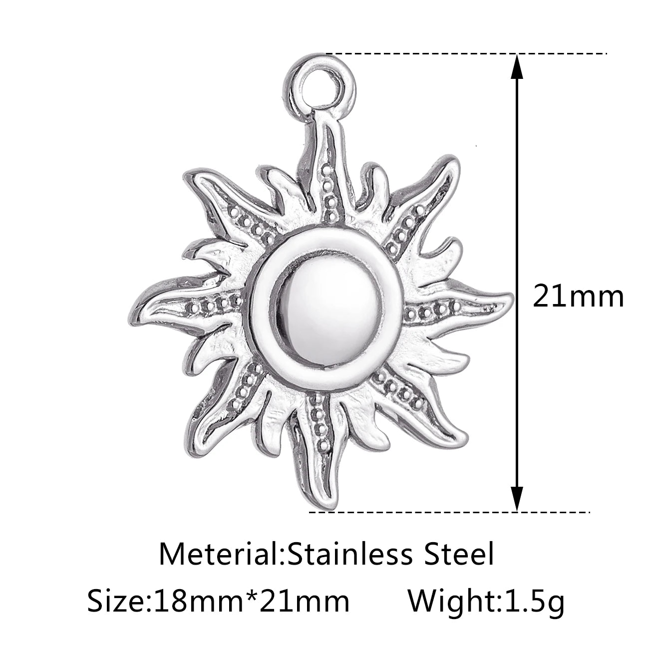 Stainless Steel Sunburst Sun Moon Star Charms Pendant – DIY Jewelry Making for Necklace, Bracelet & Earrings