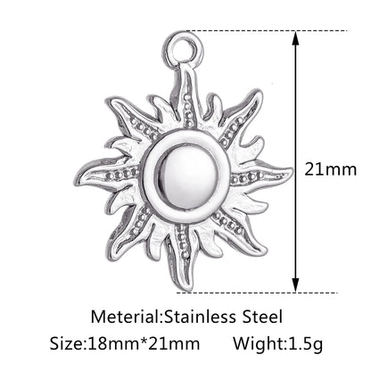 Stainless Steel Sunburst Sun Moon Star Charms Pendant – DIY Jewelry Making for Necklace, Bracelet & Earrings