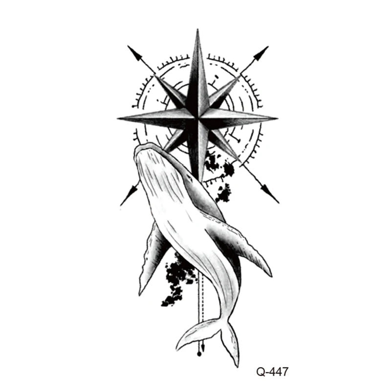 Waterproof Temporary Tattoo Stickers - Mini Black Rose, Butterfly, Arrow, Flower, Wings, Maori, and Snake Designs for Wrist and Neck