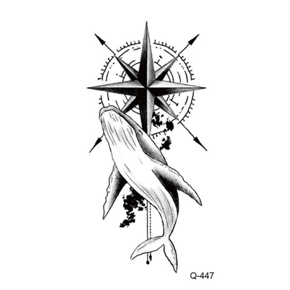 Waterproof Temporary Tattoo Stickers - Mini Black Rose, Butterfly, Arrow, Flower, Wings, Maori, and Snake Designs for Wrist and Neck