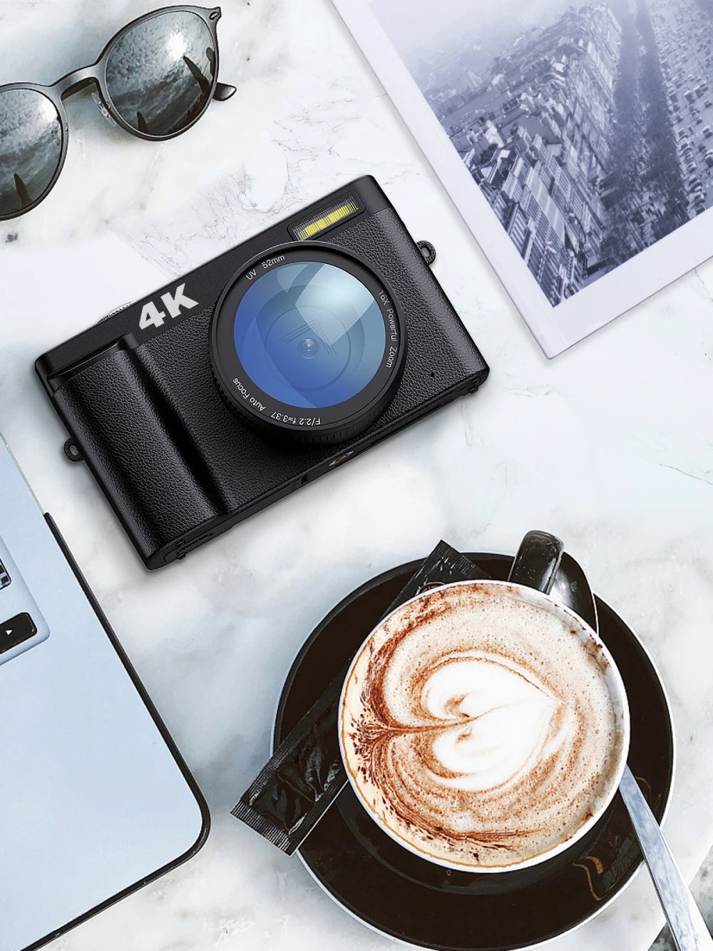 4K Digital Camera – 48MP Compact Vlogging Camera with 180° Flip Screen, Autofocus & Anti-Shake