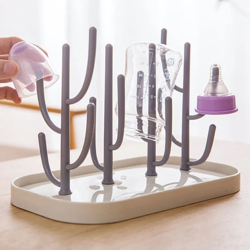 New Baby Bottle Dry Rack: Blue/Pink Bottle Drying Racks for Cleaning, Storage, and Draining - Convenient Dryer Drainer for Baby Bottles
