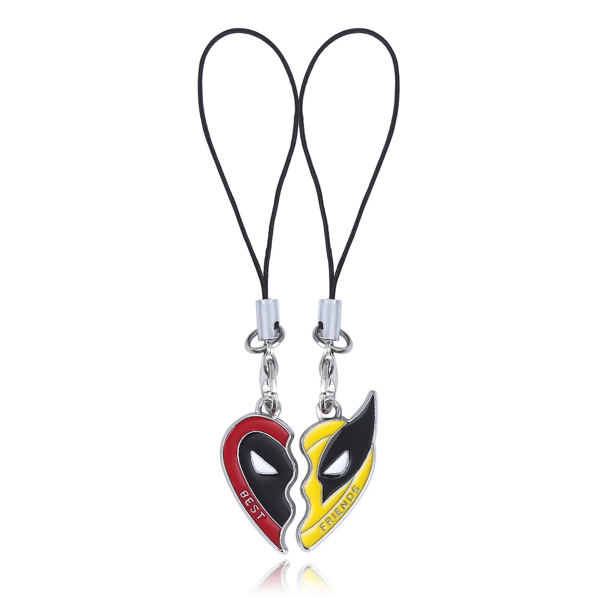 Best Friends Clown Mask Keychain & Bracelet Pendant Combo – Red & Yellow Love Jewelry for Friends