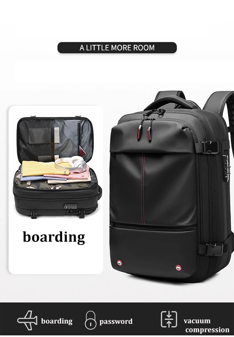 Men's Travel Backpack – Large Capacity 17-Inch Laptop Backpack, Business & Hiking Expandable School Bag