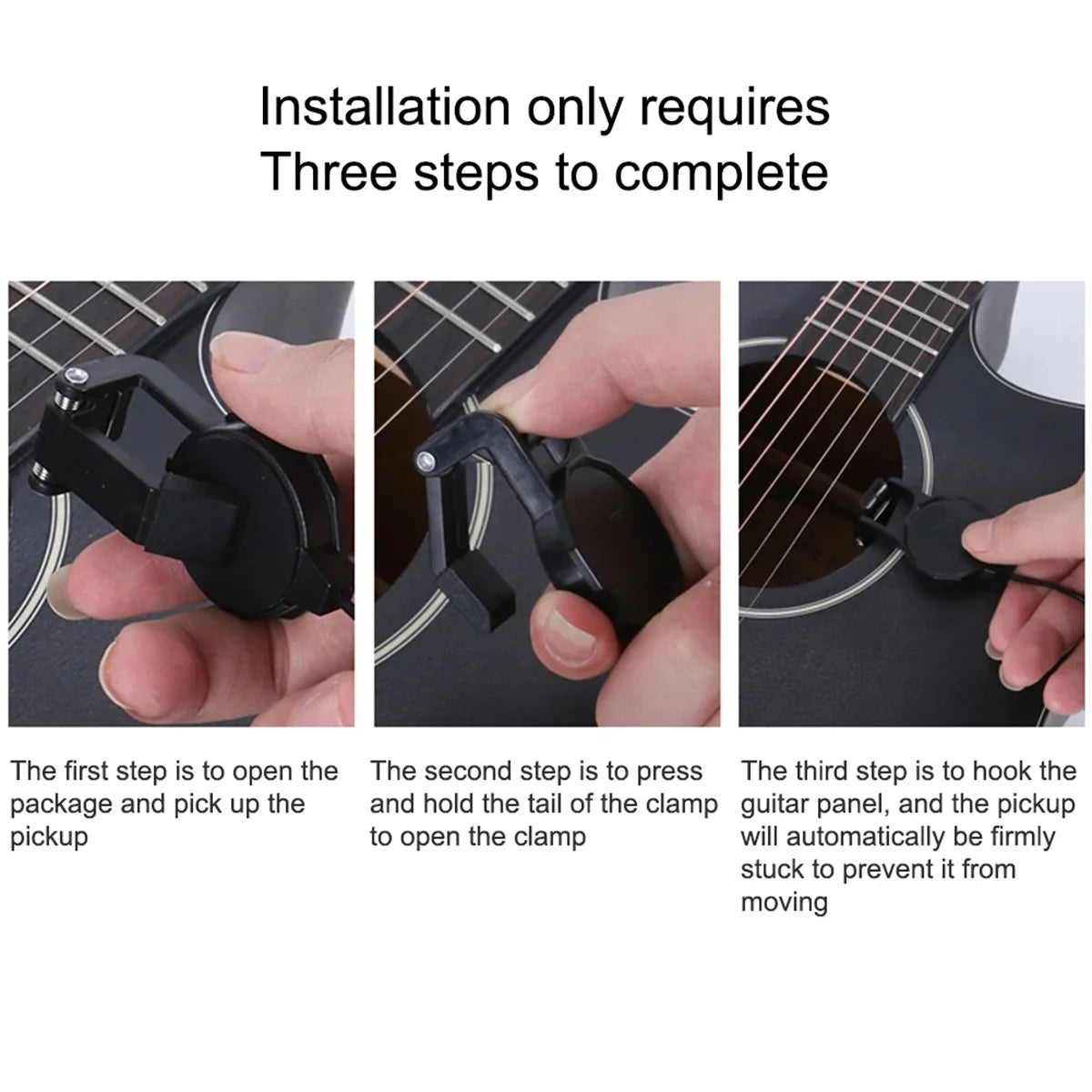Clip-On Audio Jack Pickup – 2.5M Sound Transducer for Acoustic Guitar, Mandolin, Bouzouki, Violin, Banjo & Ukulele
