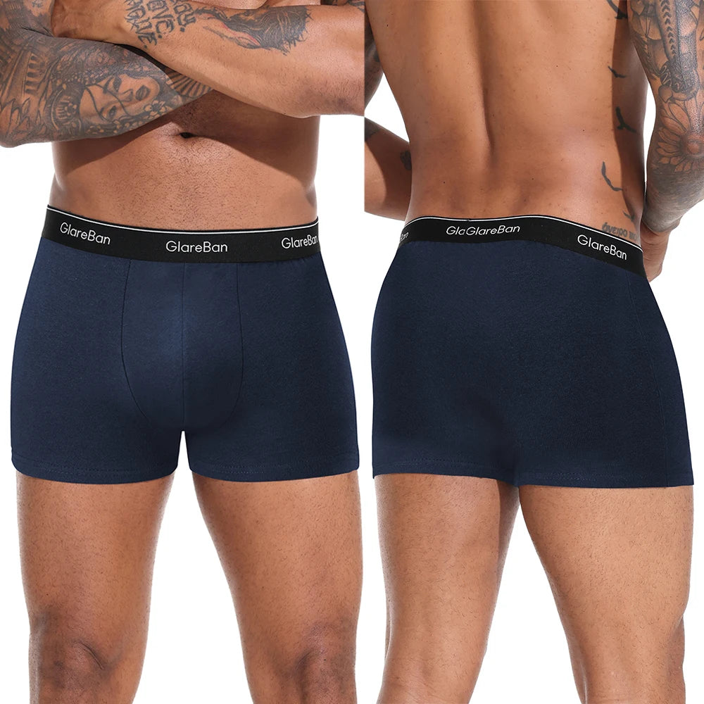5-Pack Men’s Cotton Boxer Briefs – Soft Breathable Underwear Shorts for Men, Comfortable Luxury Stretch Boxer Shorts Set
