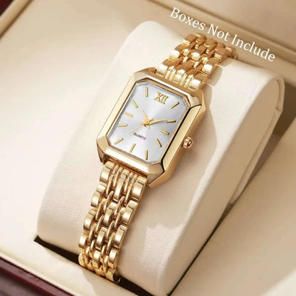Luxury Women's Rectangle Quartz Watch - Elegant Analog Fashion Wristwatch Gift