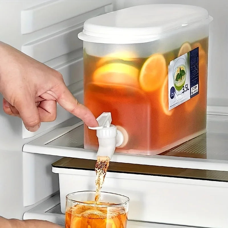 Large Capacity Refrigerator Drink Dispenser - Easy-Pour Spout Pitcher for Lemonade, Fruit Water & Beverages