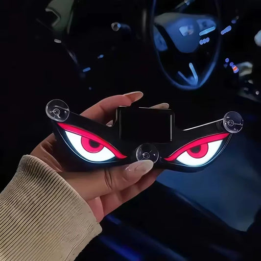 Solar Powered Car Demon Eye Light - Wireless LED Ambient Light with USB Rechargeable Design