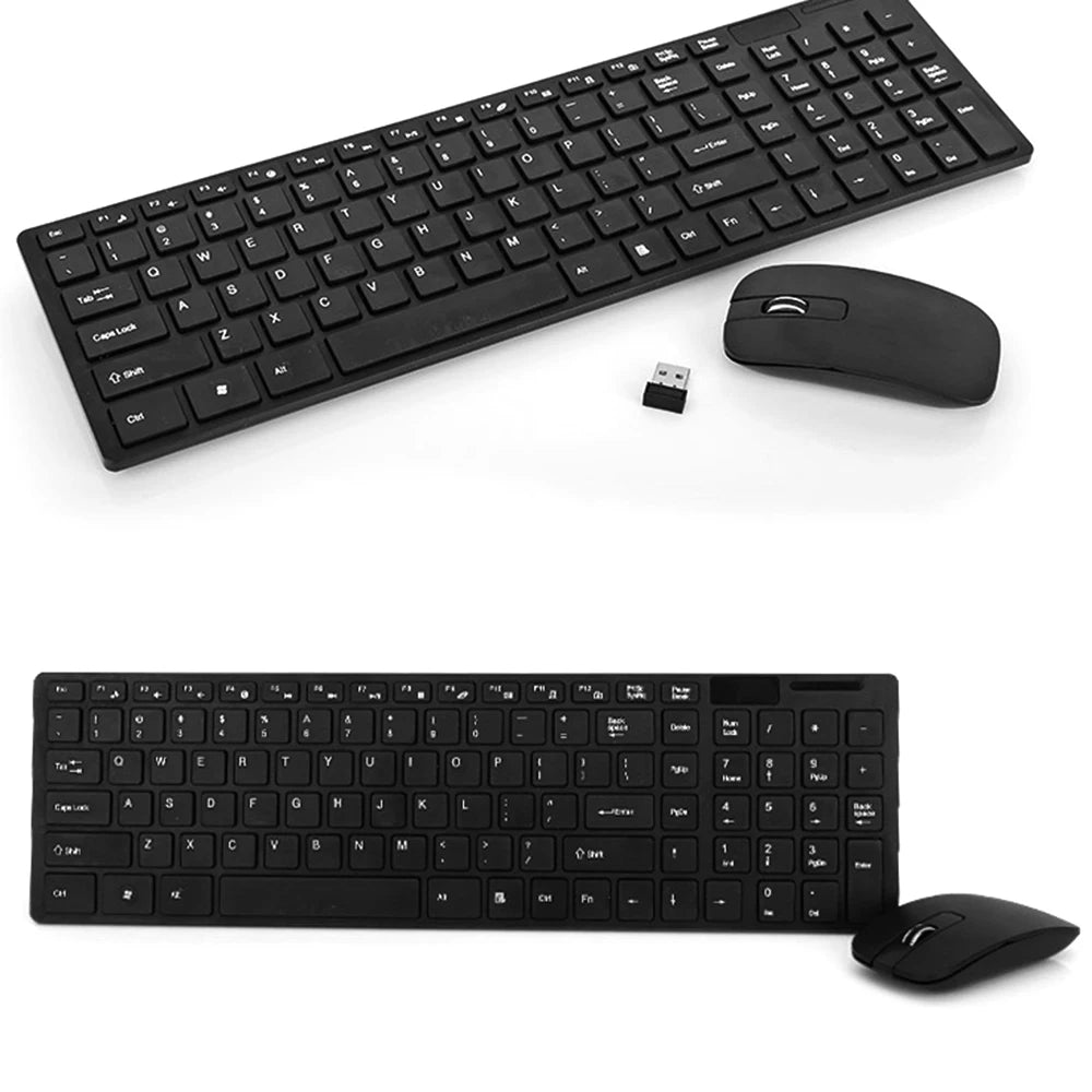 K-06 2.4G Wireless Keyboard and Mouse Combo – Plug & Play Black Set for Laptop & PC