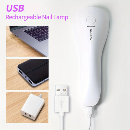 Handheld Rechargeable UV LED Nail Lamp – Mini Quick Dry Gel Polish Dryer for Manicure & Pedicure Home Nail Care Tool