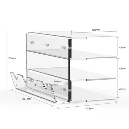 3-Tier Acrylic Keyboard & Mouse Organizer – Desktop Storage Stand for Study Room & Office