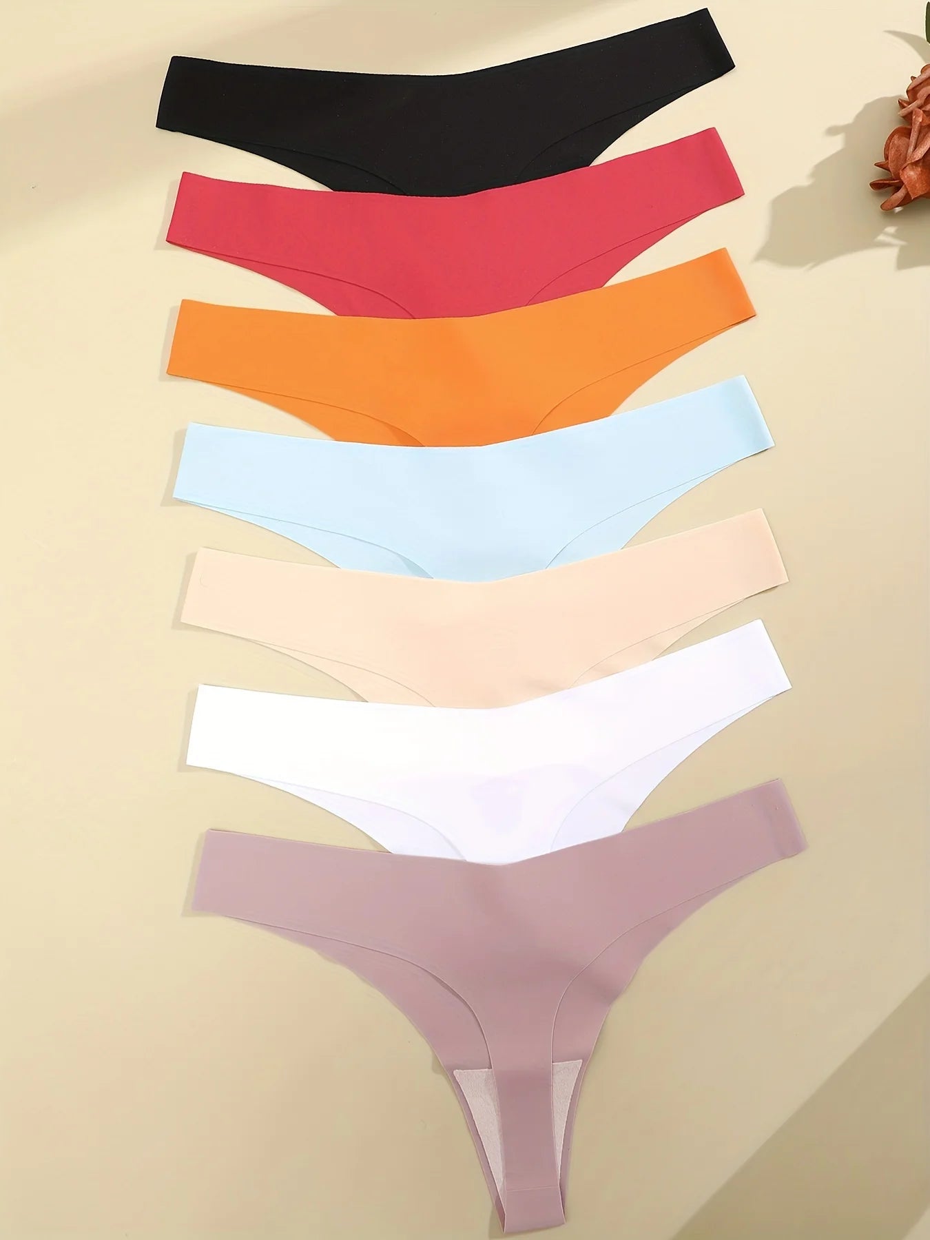 FINETOO 6PCS Seamless Ice Silk Thongs for Women – Breathable T-Back Crotch Briefs, Sexy Solid Tanga Lingerie in 10 Colors