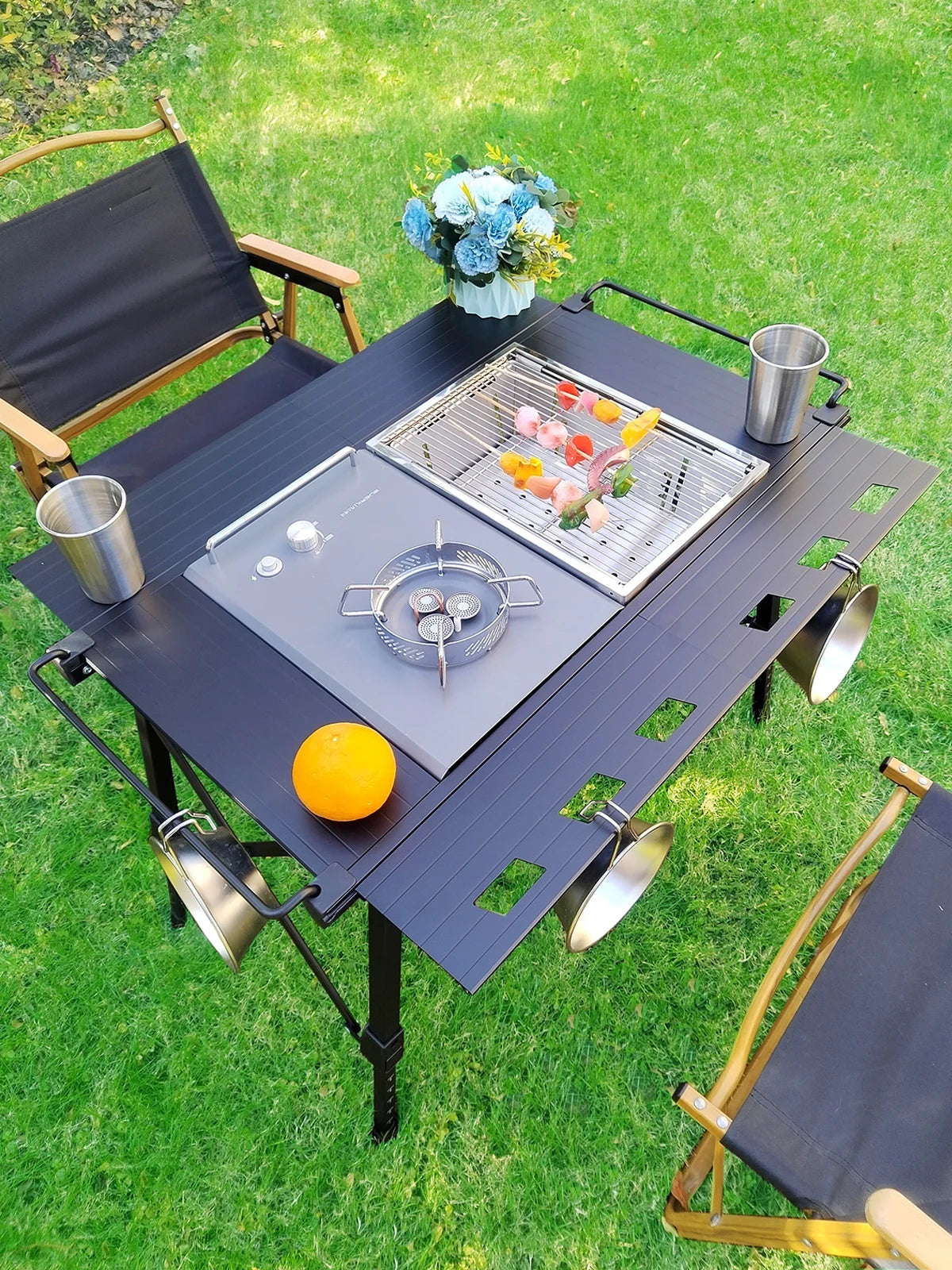 Lohascamping Folding IGT Table – Lightweight Portable Roll-Up Table with Adjustable Legs for Camping, BBQ & Outdoor Cooking