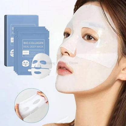 4Pcs/Box Bio-Collagen Absorbable Moisturizing Mask – Anti-Aging Night Mask for Firming, Nourishing & Brightening Skin Care