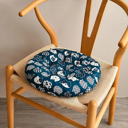 40x40cm Round Dining Chair Cushion – Thickened Non-Slip Seat Pad, 10 Luxurious Styles for Students, Office & Canteen