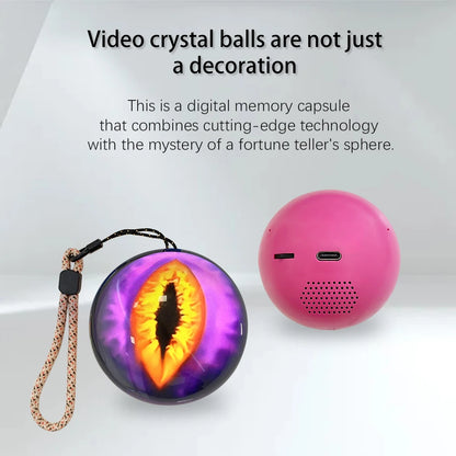 7cm 3D Crystal Ball Display - DIY Electronic Video Playback Globe & Gift for Family, Friends and Graduation