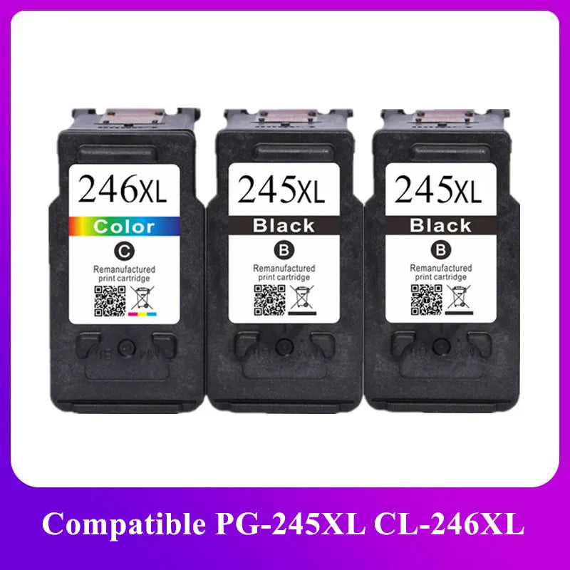 PG-245XL / CL-246XL Ink Cartridges for Canon – High Yield Replacement Ink Set for Pixma iP2820, MX492, MG2924 & MG2520 Printers