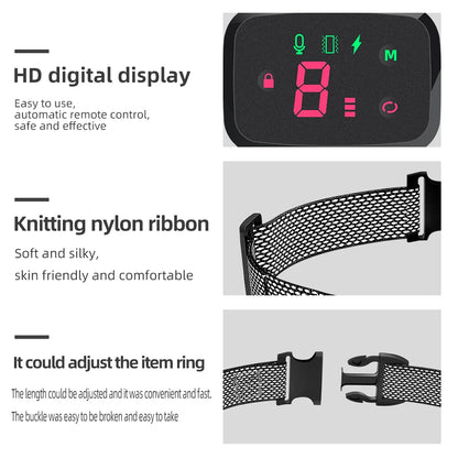 Smart Automatic Anti-Barking Dog Collar: HD Digital Display, IP67 Waterproof - Rechargeable Bark Stopper